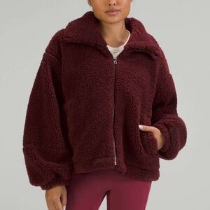 LULULEMON Cinchable Fleece Zip Up Merlot Size 12